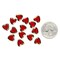 Heart Shaped Beads, Red 10x10mm Glass Heart Beads with Gold Frame GB-H05